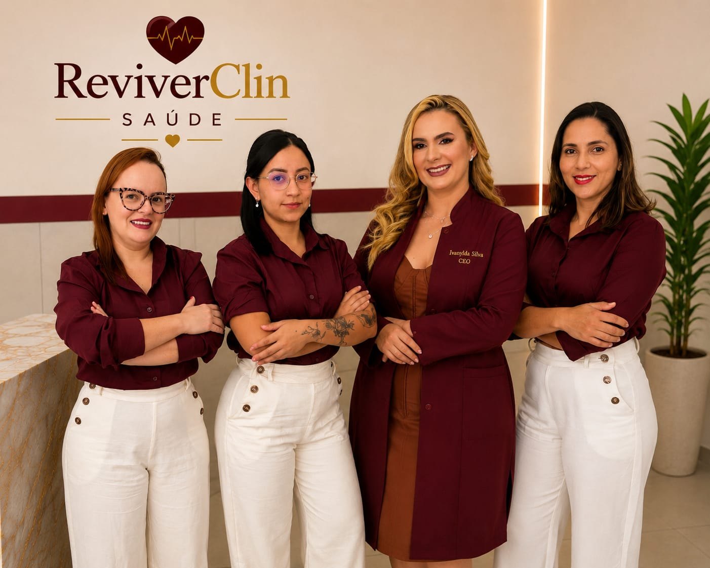 Equipe ReviverClin na recepção da clínica em Caruaru-PE
